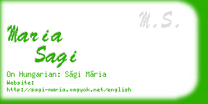 maria sagi business card