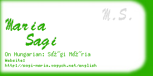 maria sagi business card